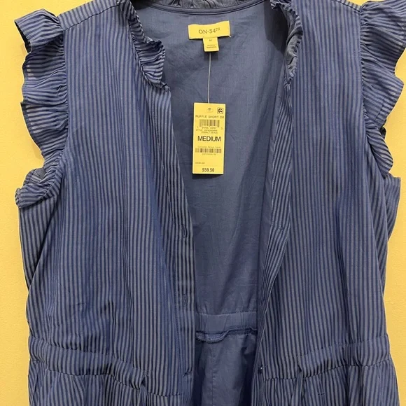 Chic Blue Ruffle Sleeve Dress - Picture 5 of 5